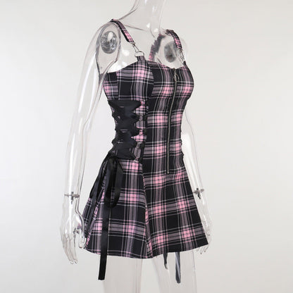 Funki Findz | Dresses | Women's Fairy Grunge Plaid Mini Dress
