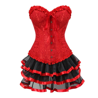 Funki Findz | Dresses | Women's Victorian Corset Dress 2Pcs Set