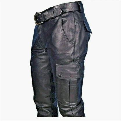 Funki Findz | Pants | Men's PU Leather Motorcycle Cargo Pants