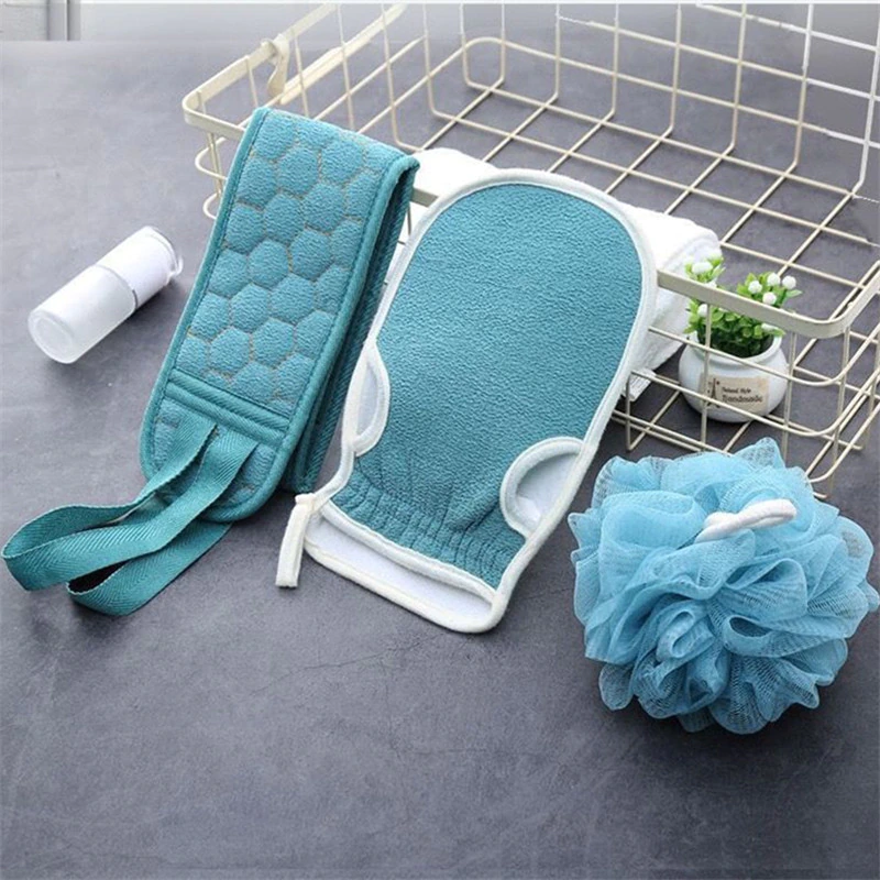 Funki Findz | Back Scrubber | Loofah Sponge Bath Brush Set 3Pc
