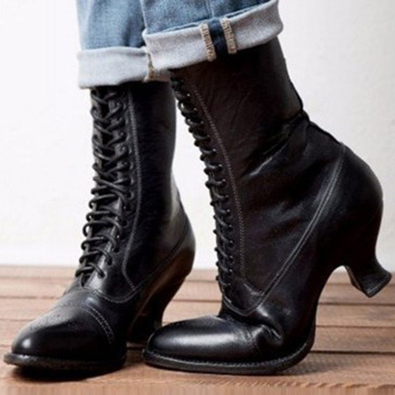 Funki Findz | Boots | Women's Victorian Style Lace Up Boots