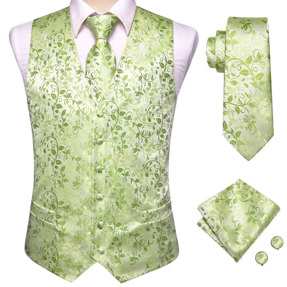 Funki Findz | Vests | Men's Formal 4 Pcs Silk Slim Waistcoat Sets