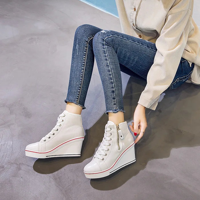 Funki Findz | Boots | Women's High Platform Zipper Sneakers