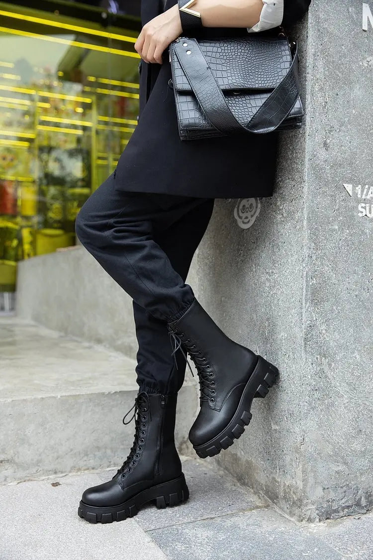 Funki Findz | Boots | Women's Platform Chunky Heel Ankle Boot