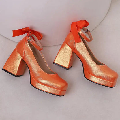 Funki Findz | Shoes | Women's Square Toe Block Heel Platforms