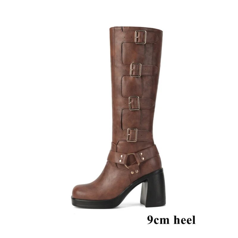 Funki Findz | Boots | Women's Gothic Punk Multi-Buckle Boots