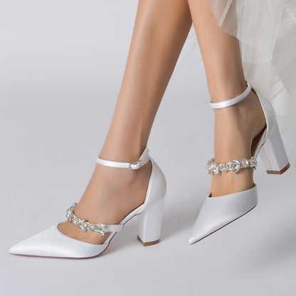 Funki Findz | Shoes | Women's Chic Crystal Satin Wedding Shoe