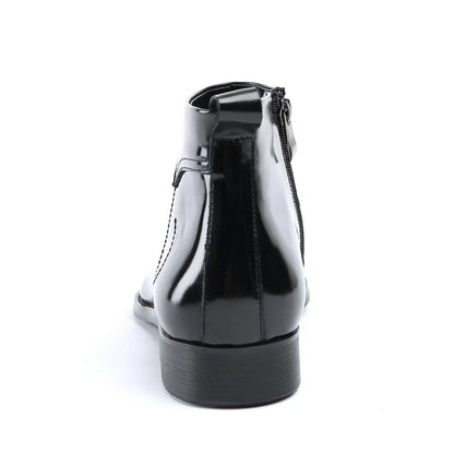 Funki Findz | Boots | Men's Leather Patent Formal Dress Boots
