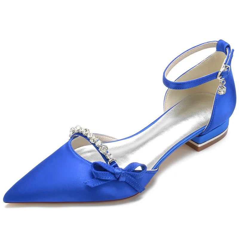 Funki Findz | Shoes | Women's Satin Rhinestones Wedding Flats