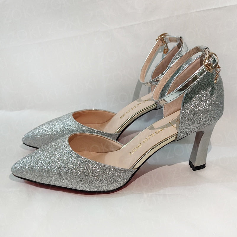 Funki Findz | Shoes | Women's Sparkly Gold Silver Bridal Heels