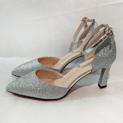 Funki Findz | Shoes | Women's Sparkly Gold Silver Bridal Heels