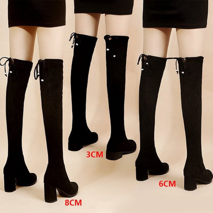 Funki Findz | Boots | Women's Thigh High Block Heel Boots 4|6|8
