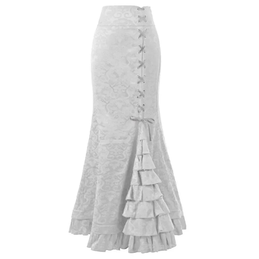Funki Findz | Skirts | Women's Gothic Vintage Ruffled Long Skirts