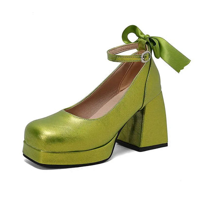 Funki Findz | Shoes | Women's Square Toe Block Heel Platforms