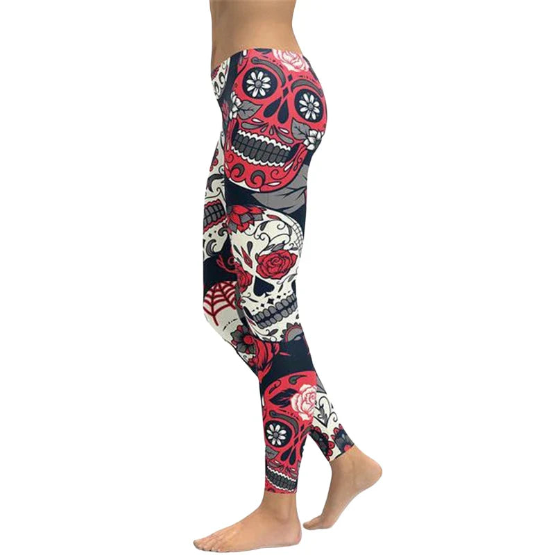 Funki Findz | Pants | Women's Yoga Pants | Skull Print Leggings