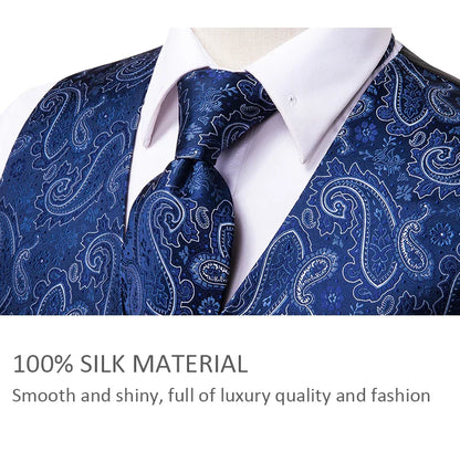 Funki Findz | Vests | Men's Formal 4 Pcs Silk Slim Waistcoat Sets