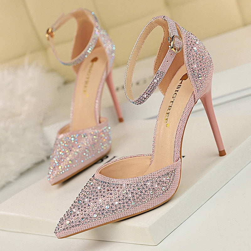 Funki Findz | Shoes | Women's Shiny Rhinestone Designer Heels
