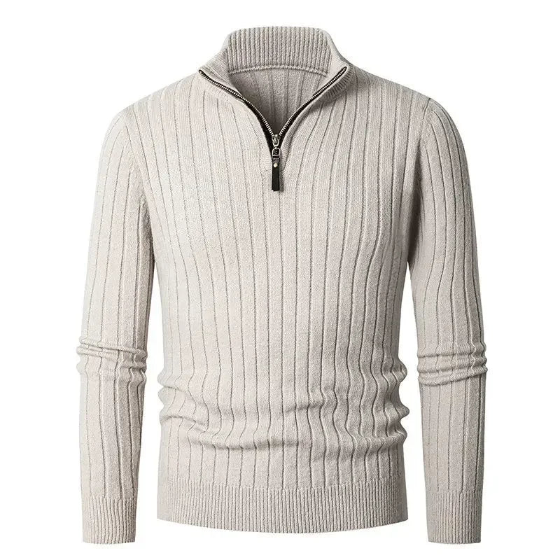 Funki Findz | Sweaters | Men's Mock Neck Vertical Stripe Pullover