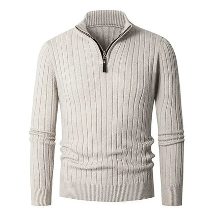 Funki Findz | Sweaters | Men's Mock Neck Vertical Stripe Pullover