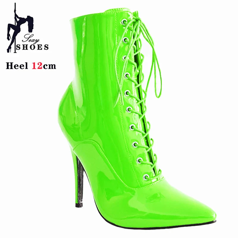 Funki Findz | Boots | Women's Patent Pointed Toe Ankle Boots