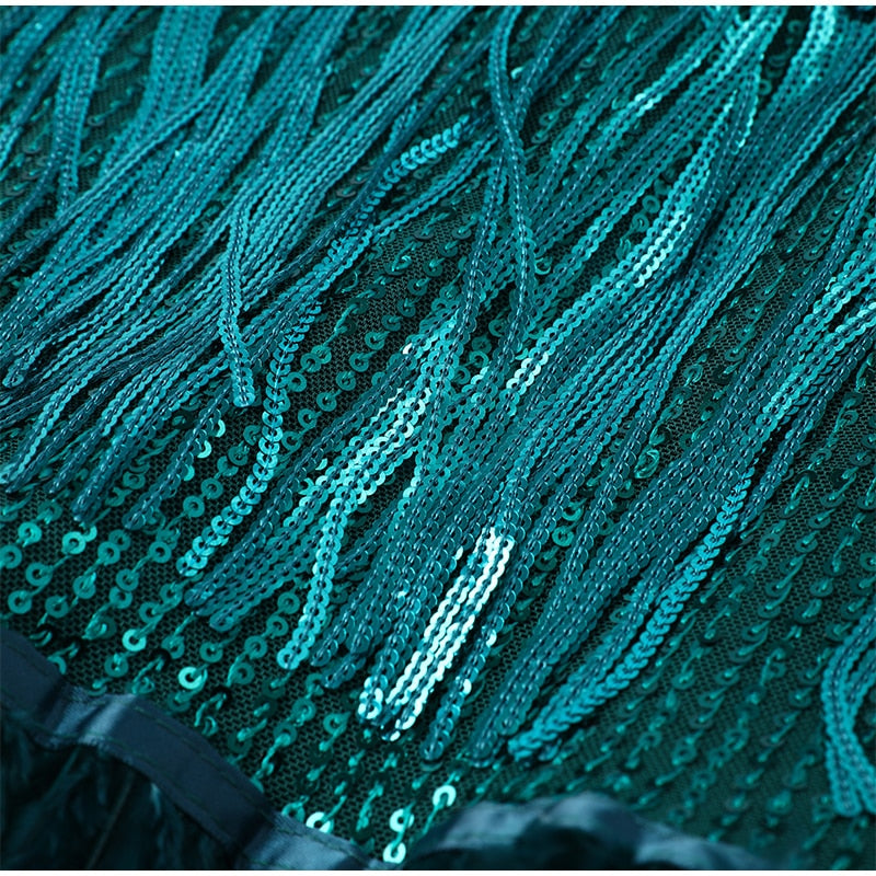 Funki Findz | Dresses | Women's Sequin Feather Fringe Dress