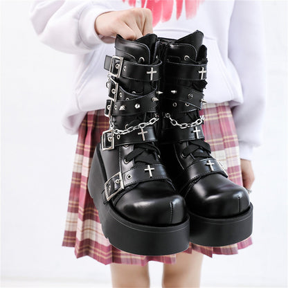 Funki Findz | Boots | Women's New Gothic Style Platform Boots