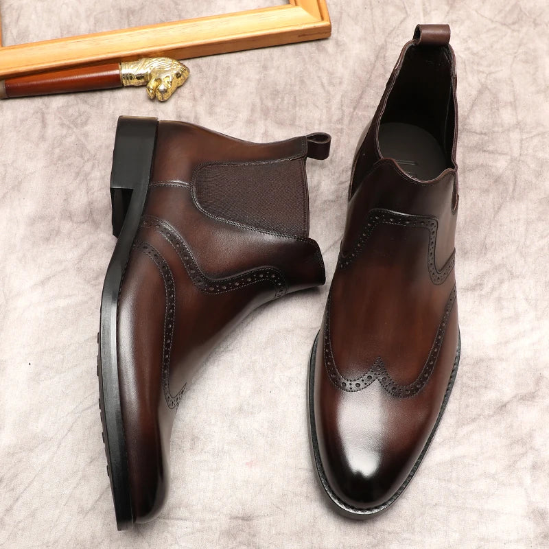 Funki Findz | Boots | Men's Leather Formal Dress Ankle Boots