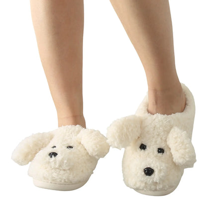 Funki Findz | Shoes | Women's Fluffy Cartoon Dog Fur Slippers