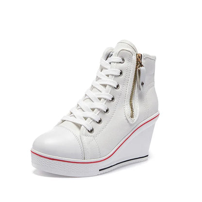Funki Findz | Boots | Women's High Platform Zipper Sneakers