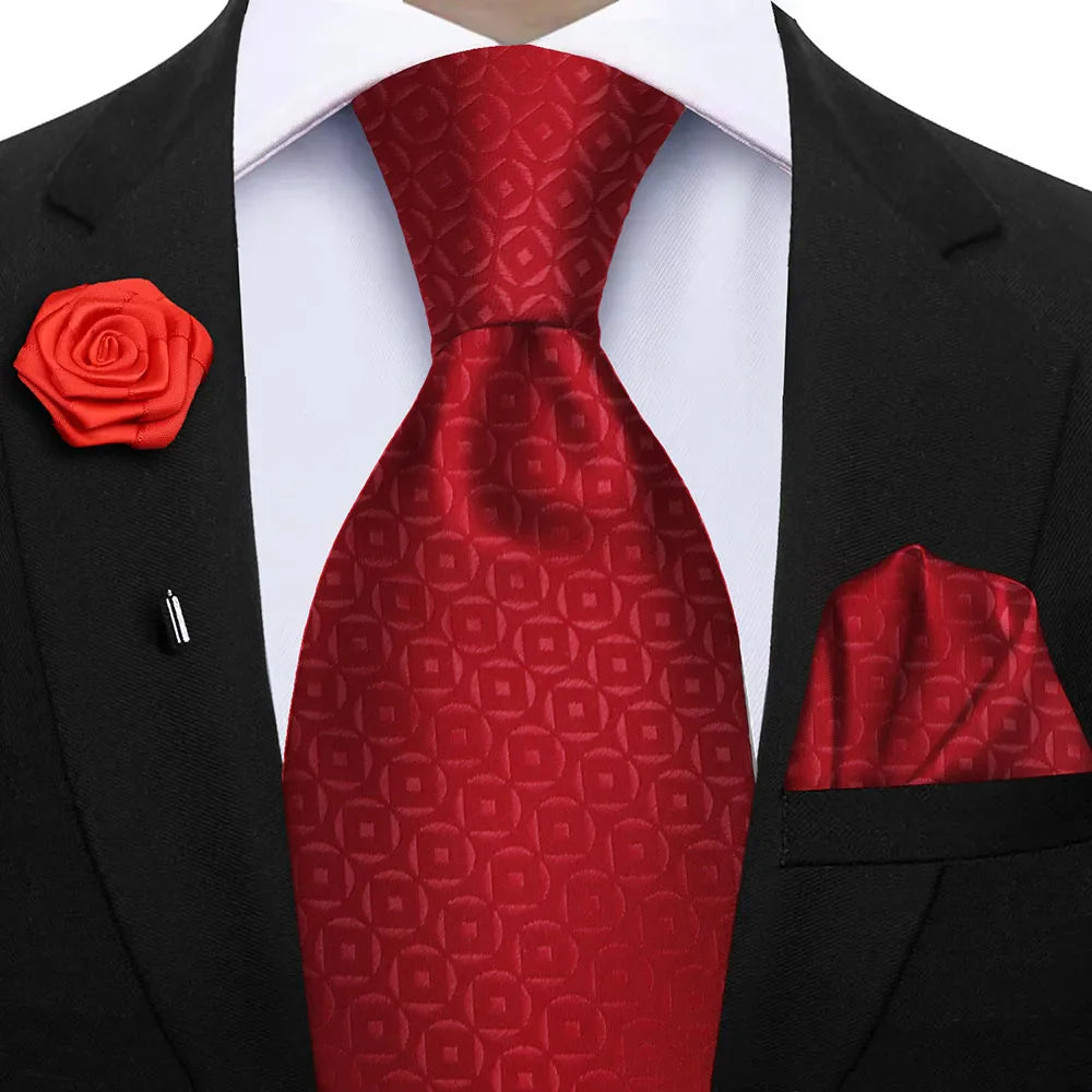 Funki Findz | Neckties | Mens 3Pcs Tie Set | Tie Hanky Corsage