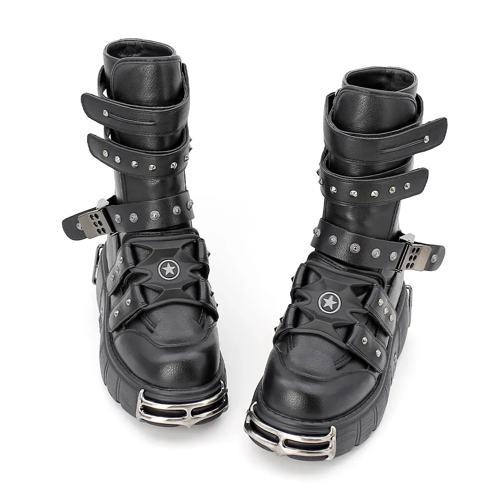 Funki Findz | Boots | Women's Gothic Punk Buckle Strap Boots