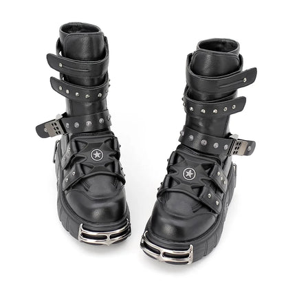 Funki Findz | Boots | Women's Gothic Punk Buckle Strap Boots
