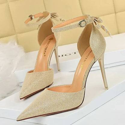 Funki Findz | Shoes | Women's Glitter Bow Knot Strappy Heels