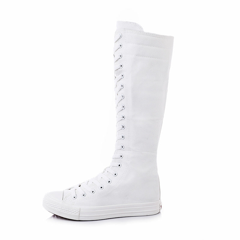 Funki Findz | Boots | Women's Lace Up Canvas Knee High Boots