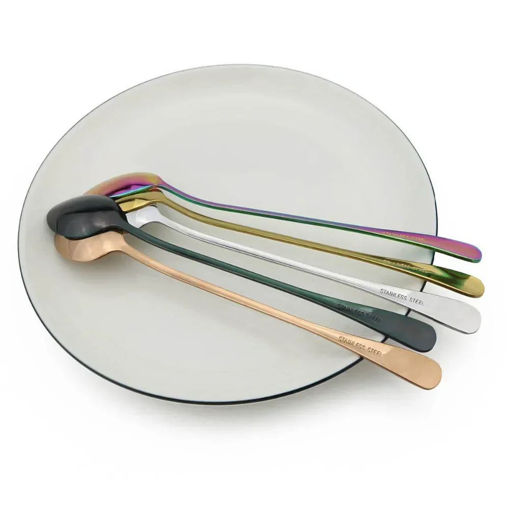 Funki Findz | Spoons | Long Handled Dessert Spoons | 4 Pcs