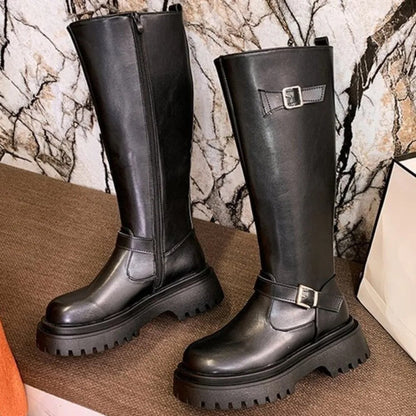 Funki Findz | Boots | Women's Knee High Chelsea Biker Boots