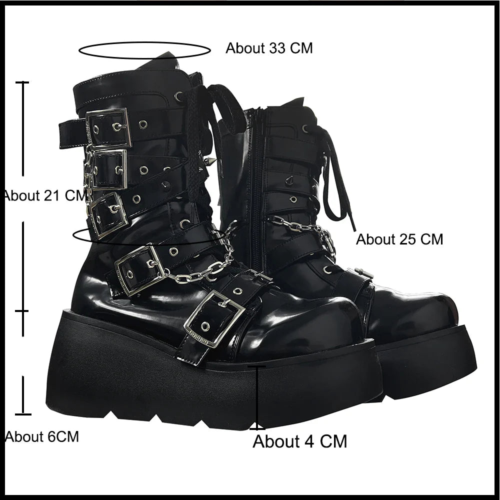 Funki Findz | Boots | Women's Gothic Platform Wedge Boots