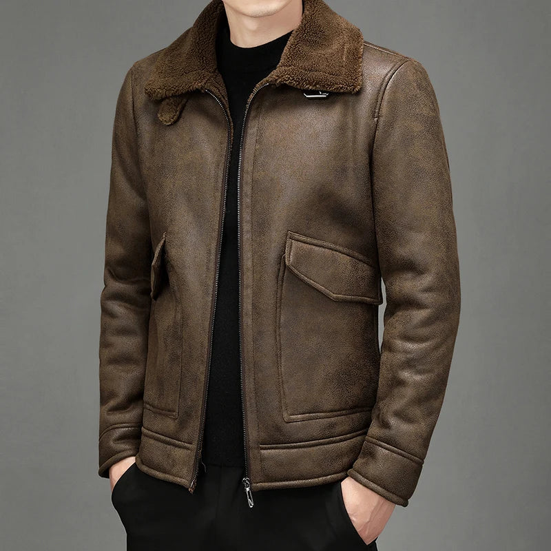 Funki Findz | Jackets | Men's Faux Leather Warm Fashion Jacket