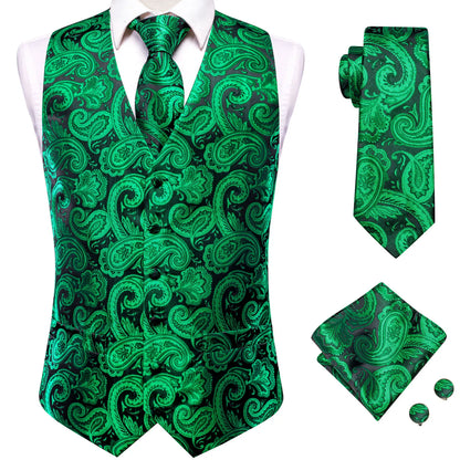 Funki Findz | Vests | Men's Formal 4 Pcs Silk Slim Waistcoat Sets