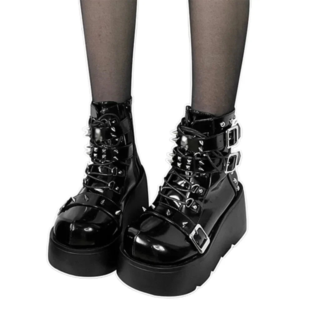 Funki Findz | Boots | Women's Gothic Platform Wedge Boots