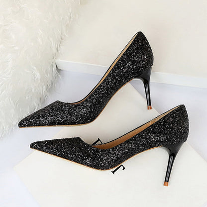 Funki Findz | Shoes | Women's High Heel Glitter Prom Pumps