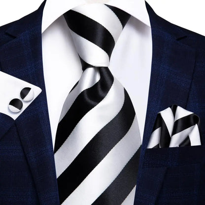 Funki Findz | Neckties | Men's 3pcs White Silk Wedding Tie Sets