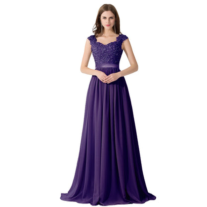 Funki Findz | Dresses | Women's Long Chiffon Satin Lace Dress