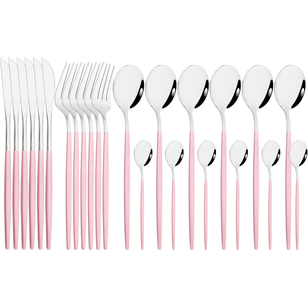 Funki Findz | Cutlery Sets | Gold Stainless Steel Mirror Polish 24 Set