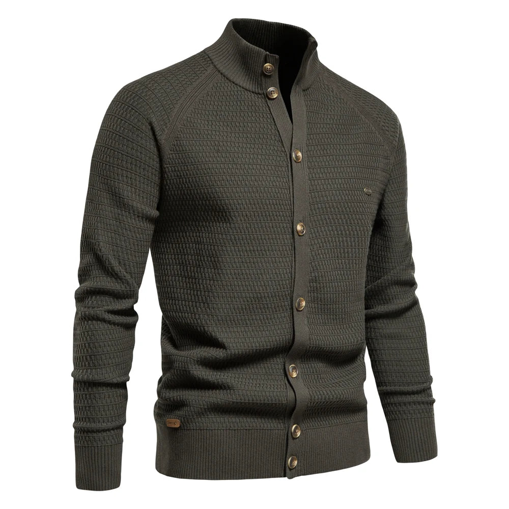 Funki Findz | Sweaters | Men's Mock Neck Button Knit Cardigan