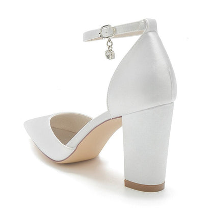 Funki Findz | Shoes | Women's Satin Block Heel Wedding Shoes