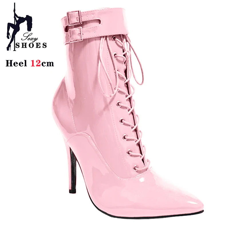 Funki Findz | Boots | Women's Patent Pointed Toe Ankle Boots