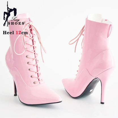 Funki Findz | Boots | Women's Patent Pointed Toe Ankle Boots