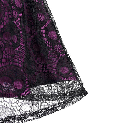 Funki Findz | Dresses | Women's Gothic Skull Lace Mini Dress