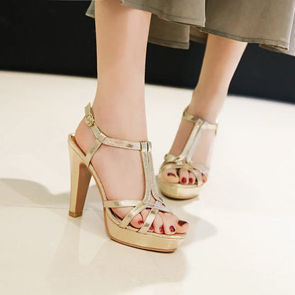 Funki Findz | Shoes | Women's Gold Silver Platform High Sandals